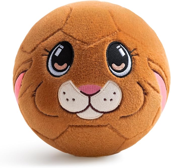 Silent Indoor Soccer Balls for Toddlers 1-3, Inflatable Soft Plush Baby Toddler Soccer Ball Toys Gifts for Kid 3-5 Year Old Boy Girl First Birthday Gift (Eared Bunny, Pump Include)