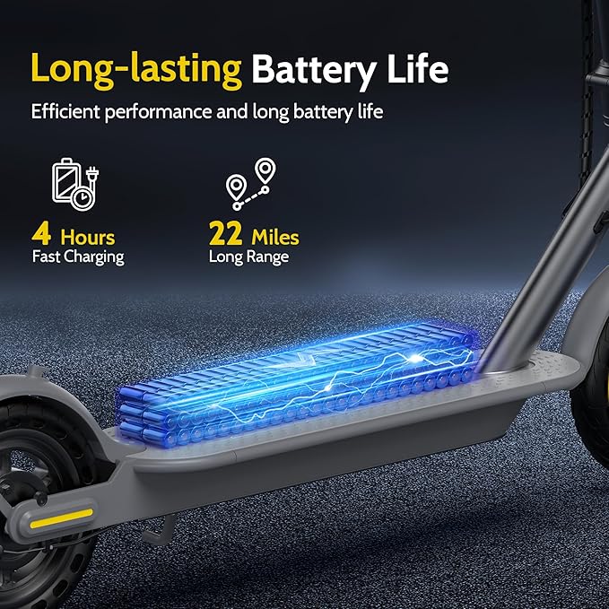 NAVIC Electric Scooter with Dual Suspension/Braking, 350W/500W Motor, 19/22 Mph, Max 22/27/49Mi Range, Foldable E Scooter for Adults with App