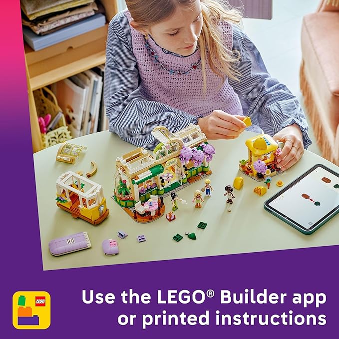 LEGO Friends Plant Café & Flower Shop Pretend Play Building Toy - Playset with 4 Minidolls and Cat Toy for Creative Storytelling - Birthday Gift Idea for Girls and Boys, Ages 9 and Up - 42671