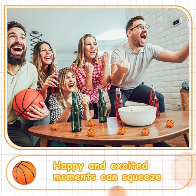 Civaner 40 Pcs Mini Basketball Party Favors Tiny Basketball Small Foam Ball Relieve Stress Ball with Drawstring Mesh Bag for Beach Pool Sports Game Party(1.18 Inch)