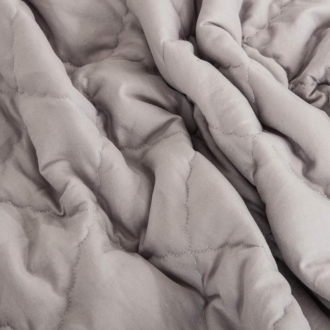 NTBAY Down Alternative Toddler Comforter, Lightweight and Warm Solid Color Baby Crib Quilted Blanket, 39x47 inches, Smoke Grey