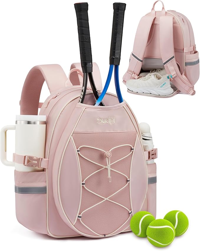 Sucipi Tennis Bag for Kids, Professional Youth Tennis Bag Backpack, Tennis Racket Bags for Women, Tennis Gifts for Boys Girls