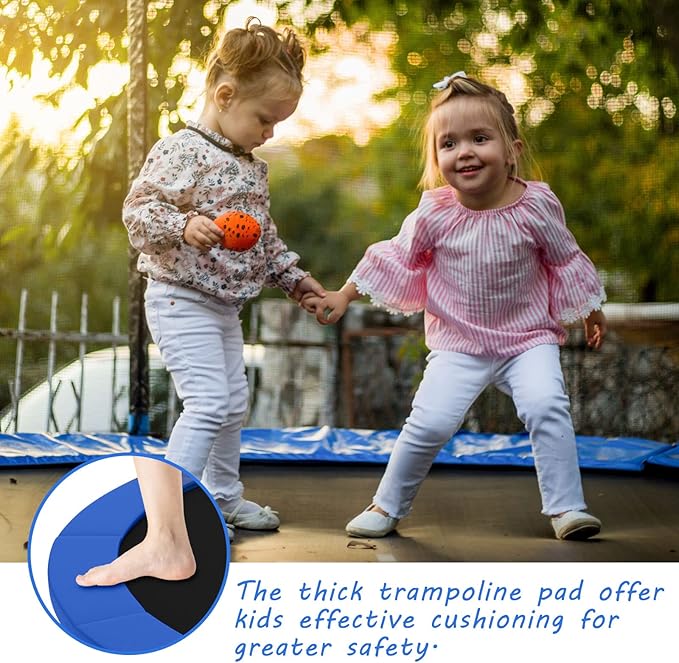 Giantex 8Ft 10Ft 12Ft 14Ft 15Ft 16Ft Trampoline Pad, Tear-Resistant Edge Cover Springs Protection Pad, All Weather Replacement Trampoline Safety Pad