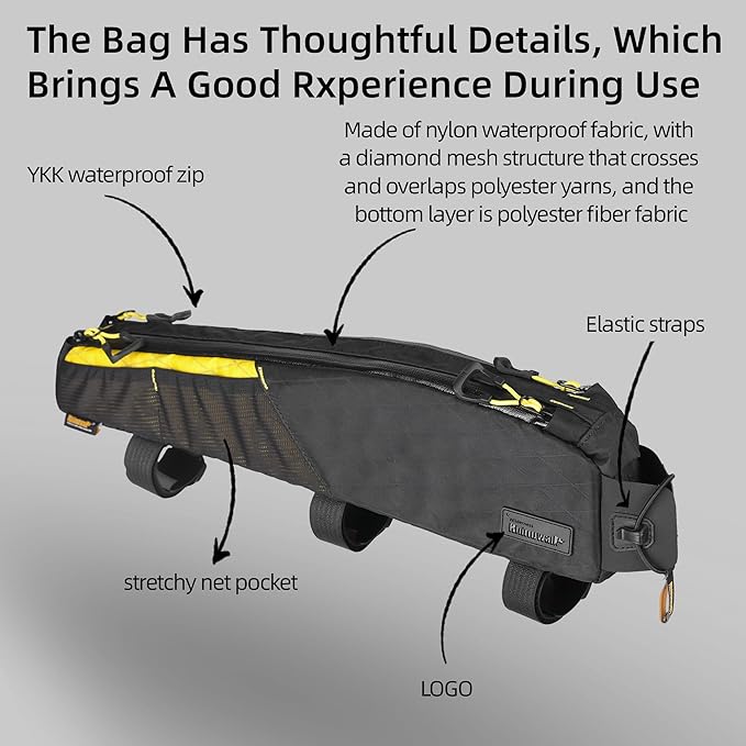 Rhinowalk Bike Top Tube Bag Bike Frame Bag Waterproof Bicycle Bag Professional Cycling Accessories for Mountain Road Bike