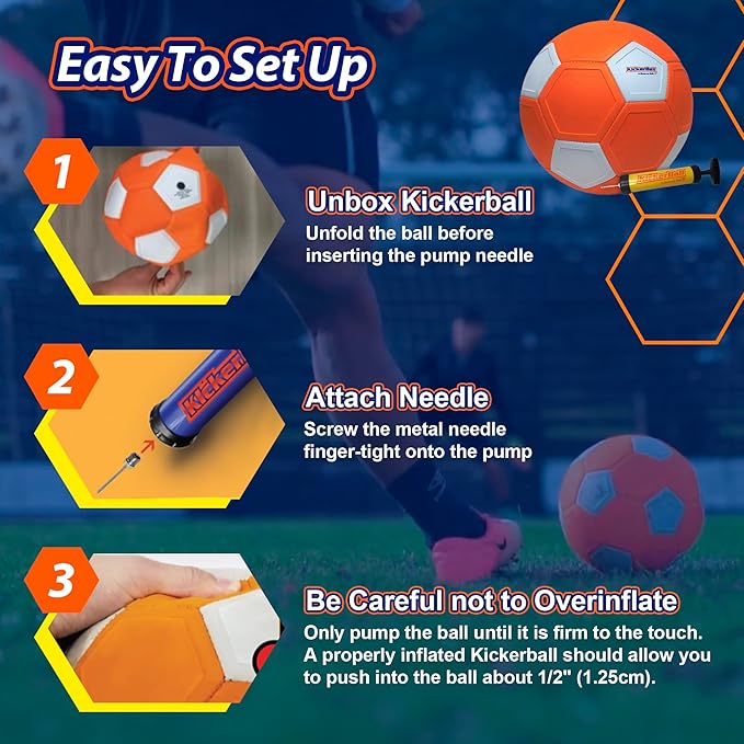 Kickerball - Curve and Swerve Soccer Ball/Football Toy - Kick Like The Pros, Great Gift for Boys and Girls - Perfect for Outdoor & Indoor Match or Game