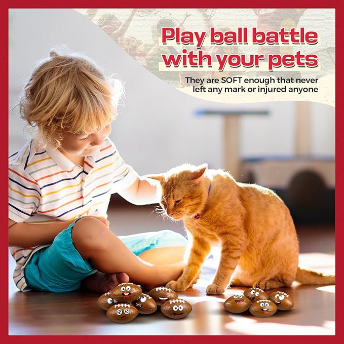 24 Pcs Mini Face Football Stress Ball for Boys Girls - Fidget Toys Bulk Foam Balls for Anxiety Relief - Party Favors, Birthday Gift Decoration