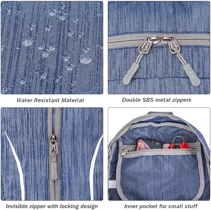 ZOMAKE 25L Ultra Lightweight Packable Backpack, Foldable Hiking Backpacks Water Resistant Small Folding Daypack for Travel(Navy Blue)