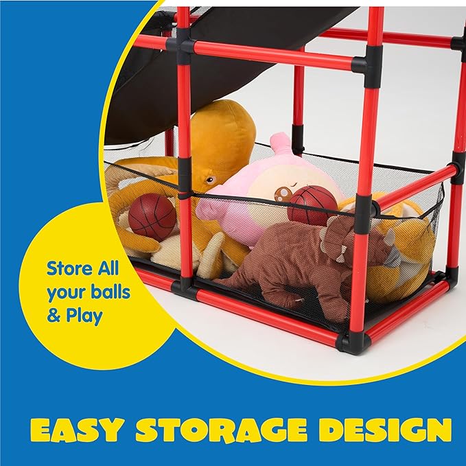 JOYIN Red Arcade Basketball Game Set, Indoor Basketball Hoop for Kids 3 to 12 Years Old, Easy Set Up Sports Toy with 4 Balls, Gifts for Boys and Girls