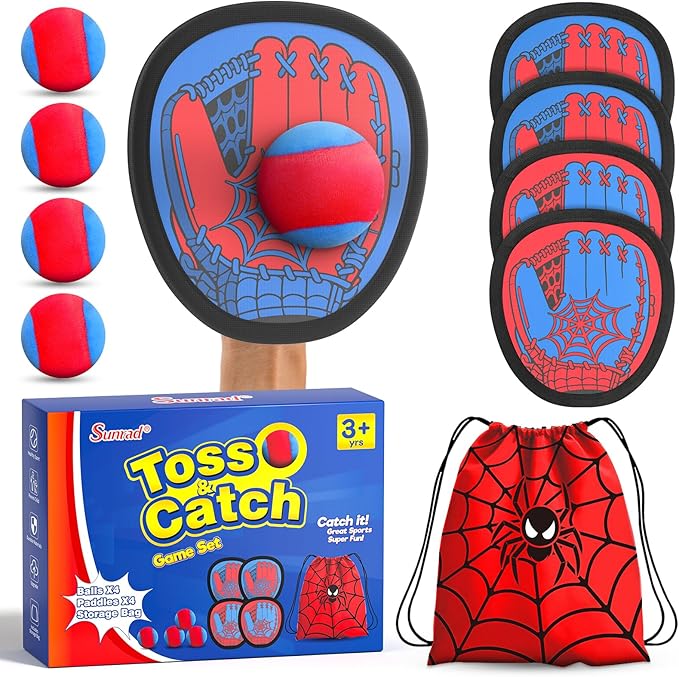 Sunrad Toss and Catch Ball Game Set, Kids Toddler Baseball Catch Ball Outdoor & Beach Toys for Family, Pool Beach Yard Camping Outside Game for Kids Age 3 4 5 6 7 8-12+, Birthday Gift for Boys Girls