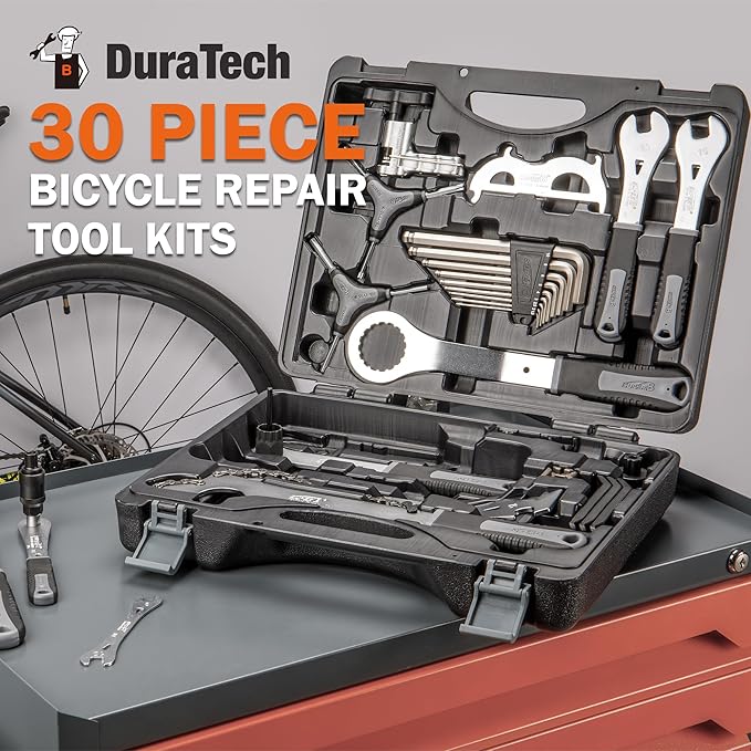 Bicycle Tool Set - Bike Repair Kit with Carry Case - Bike Maintenance Tools for Road Bikes and Mountain Bikes, Repairing Tyres, Brakes, Chains, Pedal, Crank Puller