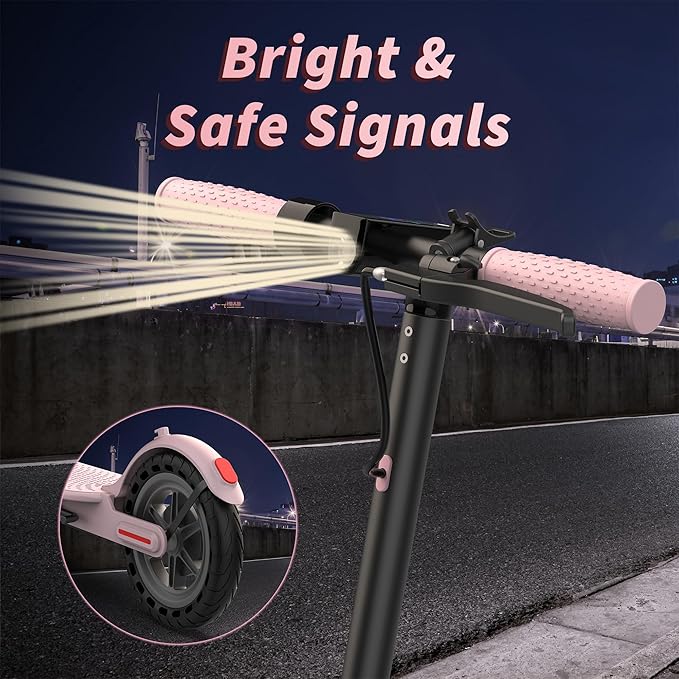 Electric Scooter - 8.5"/10'' Solid Tires, 350W/500W Motor, Up to 19-22MPH and 21-24Miles Long-Range Portable Commuting Scooter for Adults with Double Braking System and App