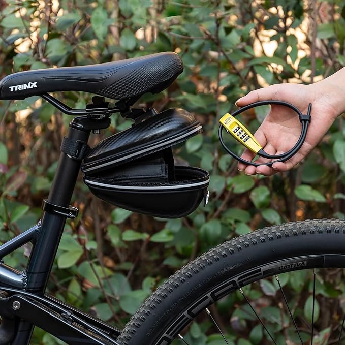 CXWXC Zip Tie Lock - 4-Digit Combo Cable Locks for Bike Motorcycle Helmet, Skateboard, Skis, Snowboard, Stroller & Cabinet - Ideal for Lightweight Security (2PC - Yellow, 45CM)