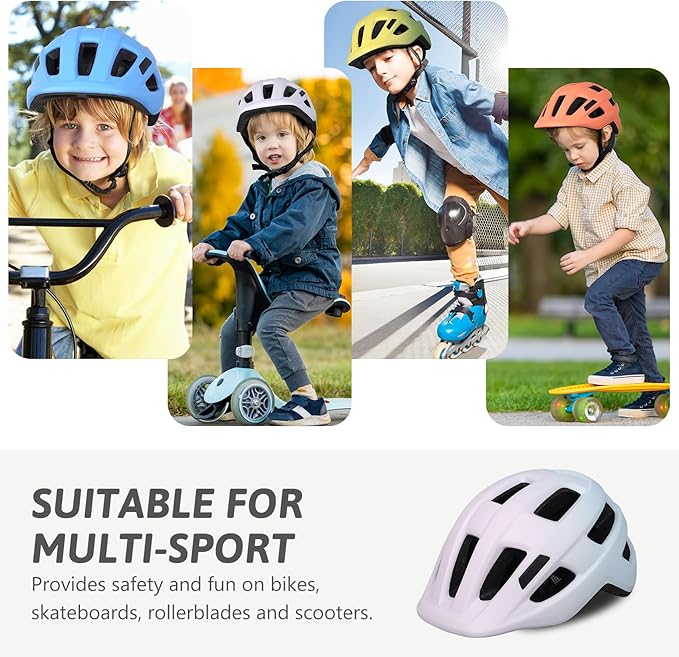 Toddler Kids Bike Helmet, Adjustable Infant Baby Bicycle Helmet for Age 1-3-5-8 Years Child Boys Girls, Multi-Sport Scooter Skateboard, 2 Sizes