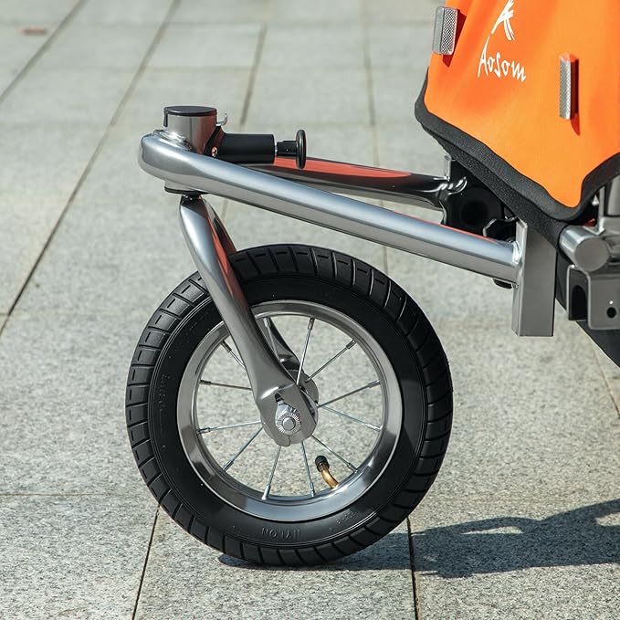 Aosom Elite 360 Swivel Bike Trailer for Kids Double Child Two-Wheel Bicycle Cargo Trailer with 2 Security Harnesses