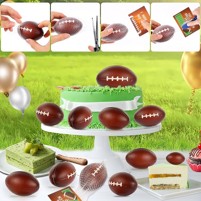 LiYiQ 24Pcs 2.36 Inch Football Stress Balls Football Party Favors for Kids Football Decorations Football Goodie Bag Stuffers for Kids Classroom Exchange