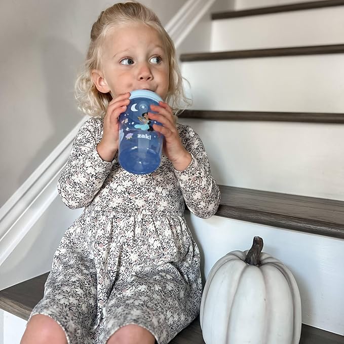 Zak Designs Disney Princess Kelso Toddler Cups For Travel or Home, 15oz 2-Pack Plastic Sippy Cups, Leak-Proof For Kids (Ariel, Aurora, Belle, Cinderella, Jasmine, Mulan, Rapunzel, Tiana)