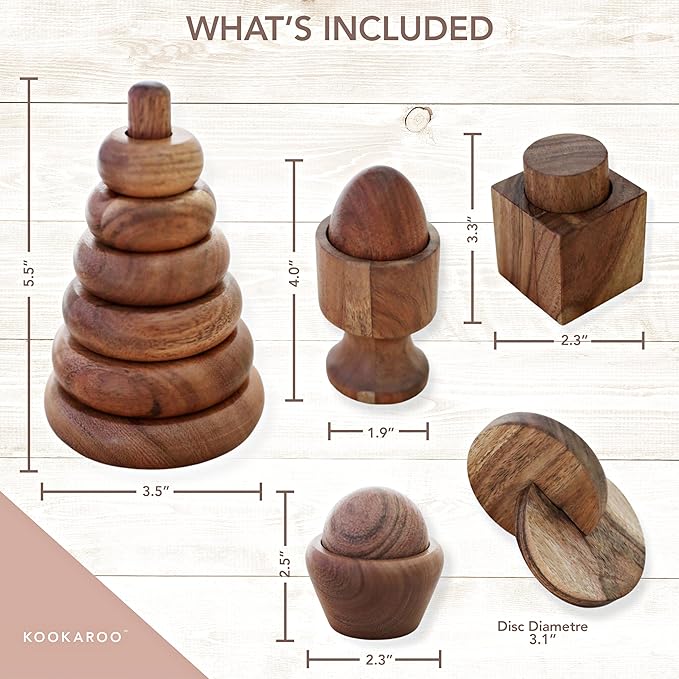 Montessori Wooden Baby Toys, Montessori Toys for 1 Year Old, Baby Toys 6 to 12 Months, 1 Year Old Toys, Wooden Toys, 6 Month Old Baby Toys, Montessori Toy, Stacking Rings