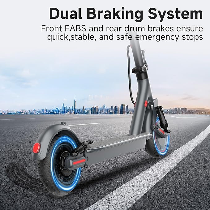 Electric Scooter, 500W Powerful Motor Scooter, 10" Solid Tires, 22-25 Miles Long Range, 22Mph Max Speed, Foldable E-Scooter Adults with Dual Shock Suspensions and APP Control