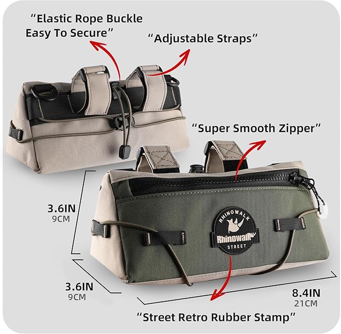 Bike Handlebar Bag Cycling Urban Front Bag 0.9L Rhinowalk Small Handlebar Bag Suitable for Folding Road Mountain Bike (Blue)