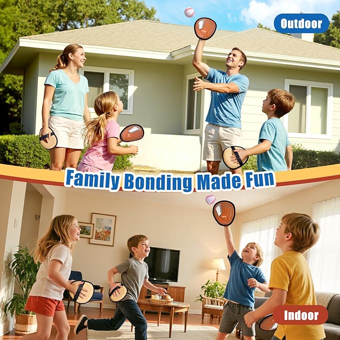 JoyCat Toss and Catch Ball Game Set,Kids Toddler Baseball Glove,Beach Yard Games,Sports&Outdoor Kids Toys,Birthday for 3 4 5 6 7 8 9 10+Year Old Boys Girls