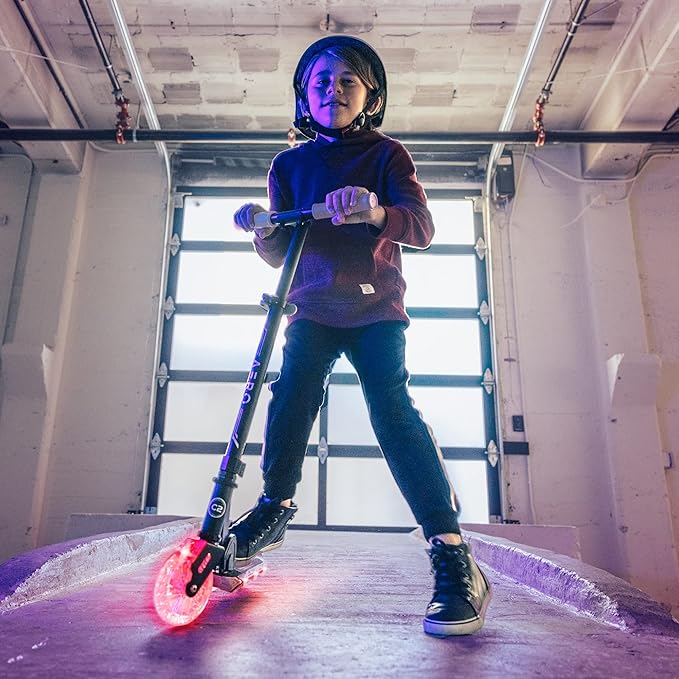 Aero Scooter for Kids 5-12 | Dynamic Lights, Hand Brake & Shock Absorption | Boys Girls 2 Wheels Kick Scooter | Foldable & Height Adjustable