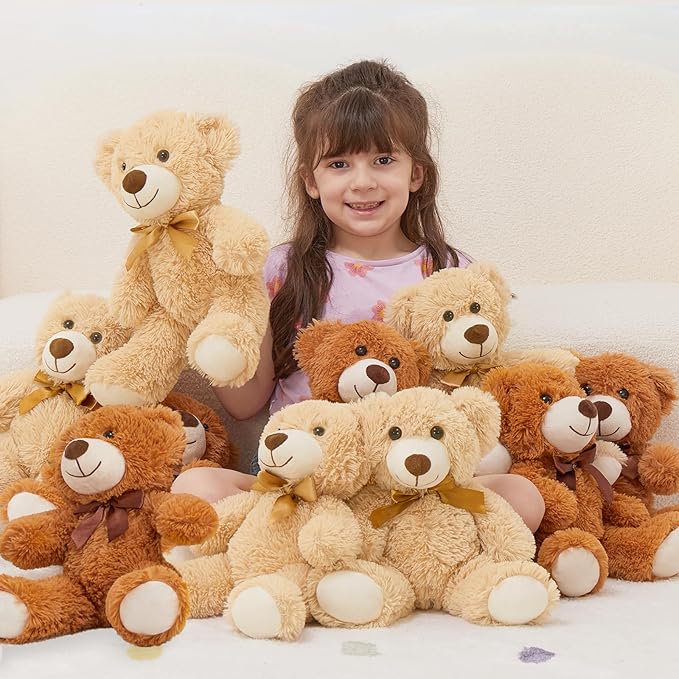 MaoGoLan 10 Pack Teddy Bears in Bulk 14 inch Stuffed Animals Set for Kids Small Stuffed Bears Bundle Teddy Bear for Wholesale, Baby Shower Decorations Christmas (Machine Washable)