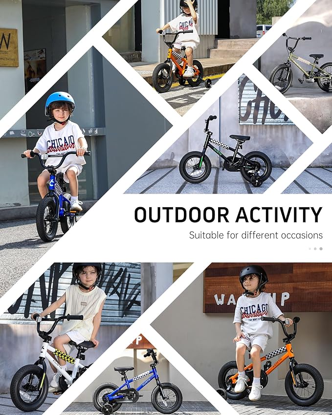 12 14 16 20 Inch Kids Bike BMX Style Bicycle with Training Wheels for 2-14 Years Old Toddlers Boys Girls Coaster Brake Multiple Colors