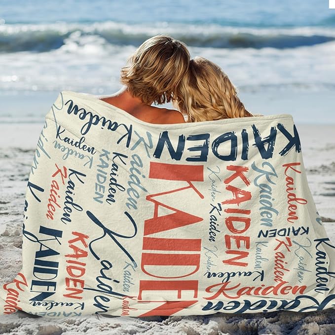 Dr.TOUGH Personalized Name Blanket Personalized Blanket for Adult Kids Flannel Customized Personalized Blankets and Throws