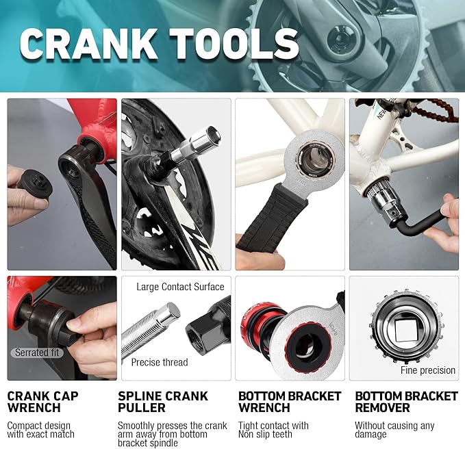 DURATECH 41 Pieces Bike Repair Tools, Complete Bike Tools Kit with Storage Box, Mountain Bike Maintenance Tools, for Mountain, Road, and Park Bicycle with Chain Riveter, Tire Levers, Crank Puller