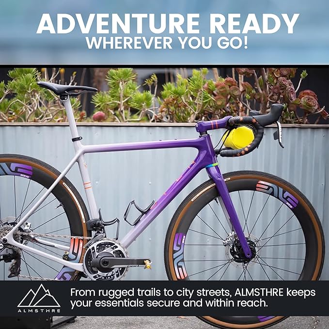 Compact Bar Bag – Sterling Electric Yellow | Hard-Shell Bike Handlebar Bag with Waterproof Zipper & Adjustable Straps | Lightweight Bicycle Handlebar Bag, Compatible with Road & MTB Bikes