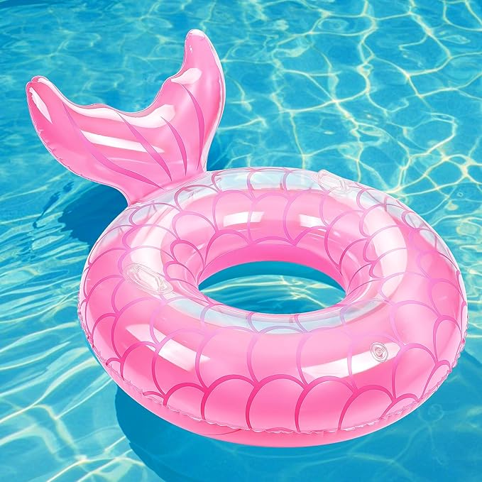 MoKo Inflatable Swimming Ring, Cute Pool Float Tube Decorations Swim Tubes Outdoor Pool Beach Water Floats Party Supplies Floaties