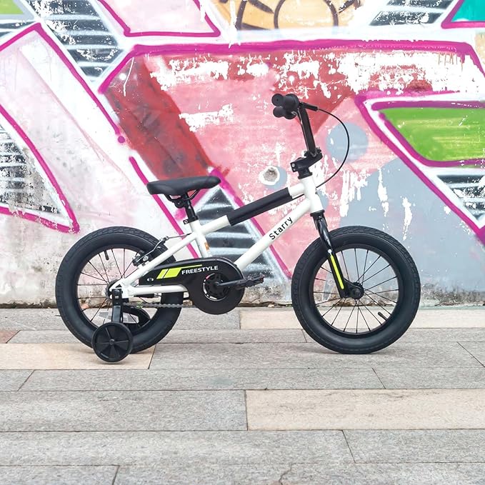 12 14 16 18 Inch Kids Bike BMX Style Bicycle with Training Wheels Coaster Brake for 2-10 Years Old Toddlers Boys Girls Multiple Colors