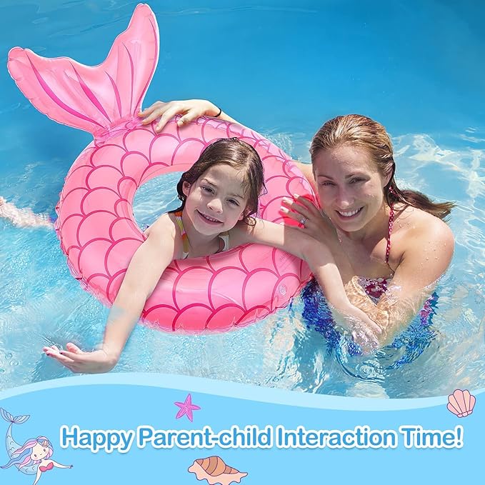 MoKo Inflatable Swimming Ring, Cute Pool Float Tube Decorations Swim Tubes Outdoor Pool Beach Water Floats Party Supplies Floaties