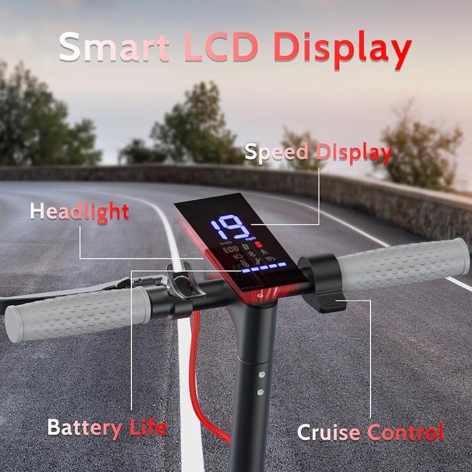 Electric Scooter - 8.5"/10'' Solid Tires, 350W/500W Motor, Up to 19-22MPH and 21-24Miles Long-Range Portable Commuting Scooter for Adults with Double Braking System and App