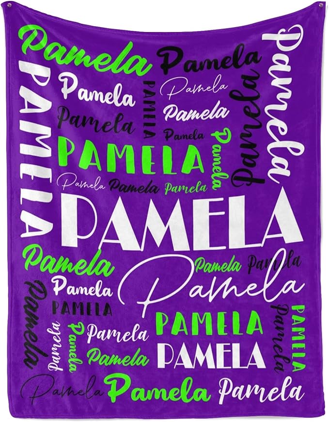 Name Blanket Personalized Blanket for Adult Kids Flannel Customize Throw Blanket Custom (Color 28, 60 x 80 Inches)