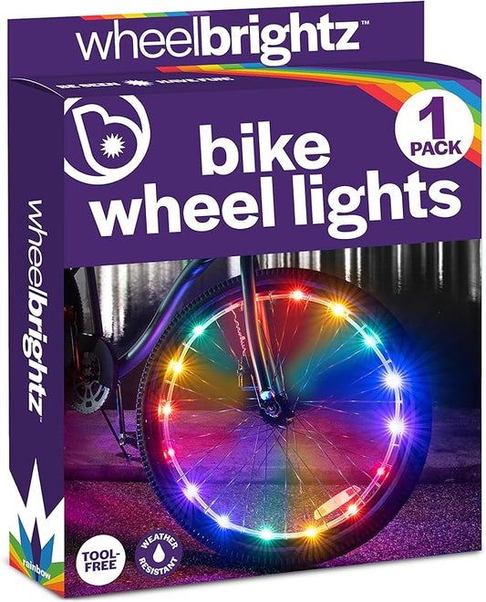 Brightz WheelBrightz LED Bike Wheel Lights - 2025 Edition with Superior Straps & LED-Weatherproof Shield! 14 Colors - Unmatched Durability, Visibility & 48+ Hours of Dazzling Illumination