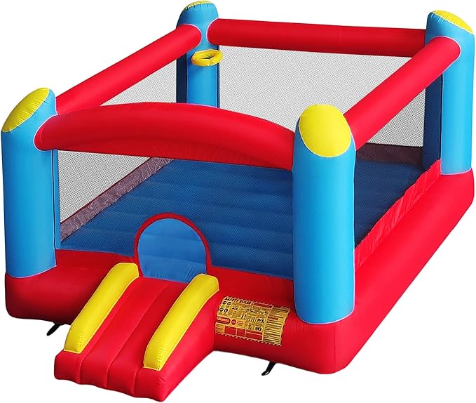 Funormous Enormous Giant Bounce House for Kids, Indoor Outdoor Inflatable Huge Bouncy Castle with Double Basketball Hoops, Includes Air Blower with GFCI