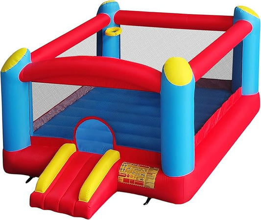 Funormous Enormous Giant Bounce House for Kids, Indoor Outdoor Inflatable Huge Bouncy Castle with Double Basketball Hoops, Includes Air Blower with GFCI