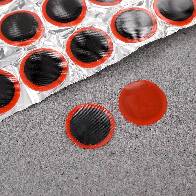 VOSAREA 48Pcs 30mm Motor Bicycle Bike Tyre Tire Inner Tube Puncture Rubber Patches Repair Kit