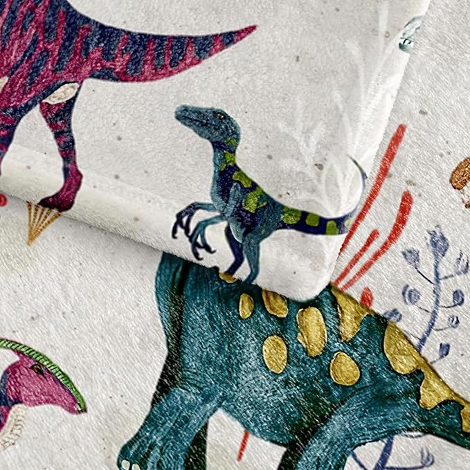 Wajade Dinosaur Blanket for Boys, Soft Fleece Kids Blanket for Couch Sofa Bedroom, Toddler Cute Dinosaur Throw Blanket Gifts for Birthday Christmars Easter Halloween, 50"x60"