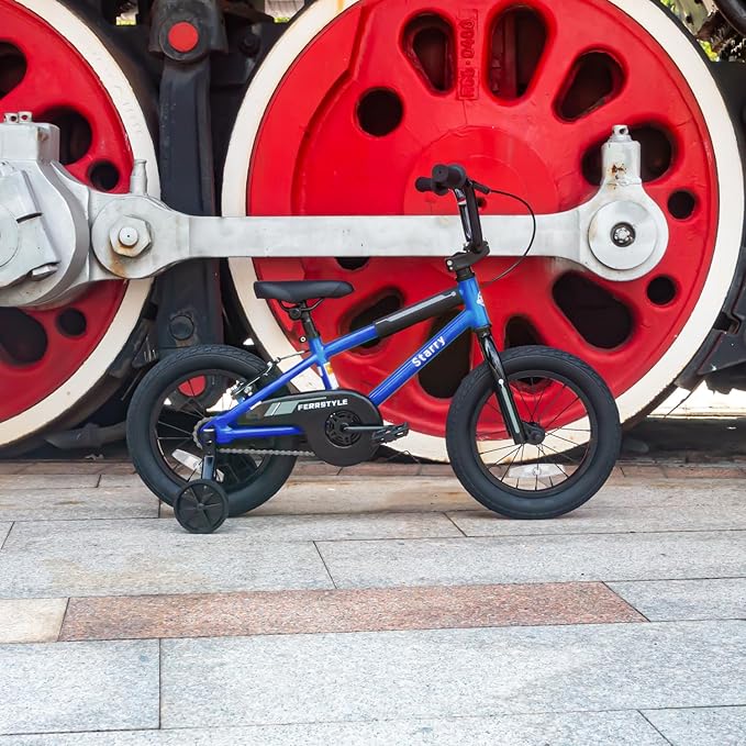 12 14 16 18 Inch Kids Bike BMX Style Bicycle with Training Wheels Coaster Brake for 2-10 Years Old Toddlers Boys Girls Multiple Colors