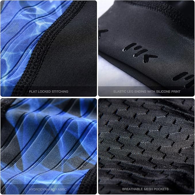 MY KILOMETRE Mens Triathlon Shorts with Adjustable Drawstring Easy Reach Leg Pockets Chamois for Long-Distance Tri Race