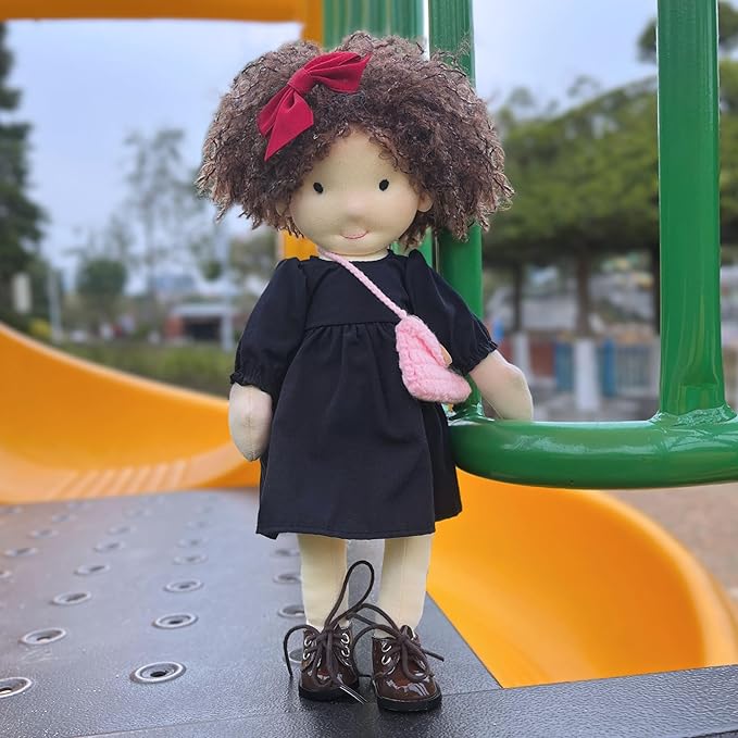 BlissfulPixie Ignacy 12" Soft Girl Rag Doll with Cute Stuffed Plush, Ideal First Doll for Babies & Toddlers