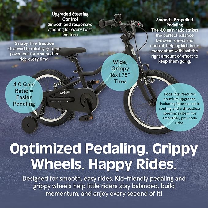 Retrospec Koda Plus Kids Bike for Boys & Girls Ages 4-6 Years - 16" Children's Bicycle, Adjustable Seat & Handlebars