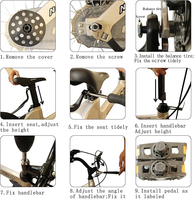 Nice C Training Wheel Bike, Kids Bike Boys Girls, BMX Mountain with Dual Disc Brake 12-14-16-18 inch