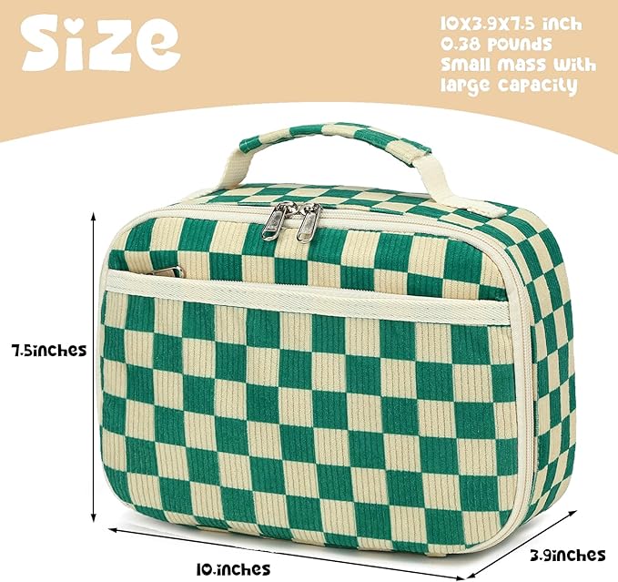 Bluboon Kids Girls Lunch Bag Insulated Lunch Box for school Corduroy Lunch Cooler Organizer School Kids Lunch Tote