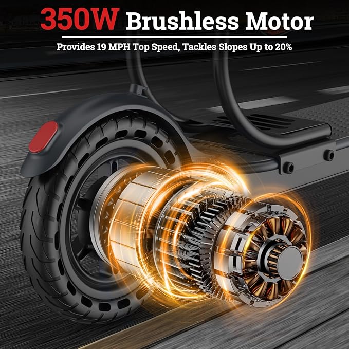 Electric Scooter for Adults - 350W/500W Motor, 8.5"/10" Solid Tire, Top Speed 19 MPH, Max 16-22 Miles Ranges, Load 265LBS, Aluminum Alloy Frame Foldable Commuting Escooter for Adults & Teens