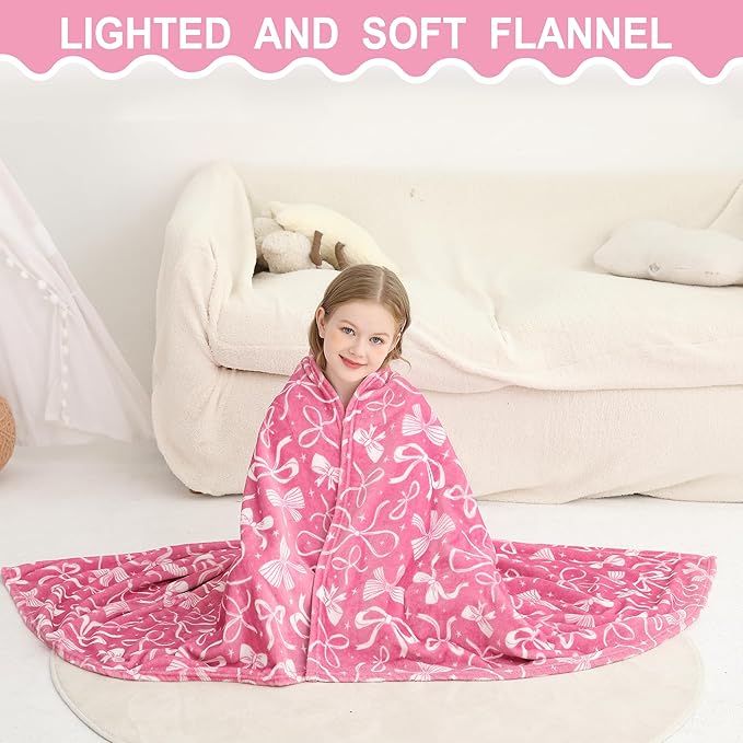 Softan Kids Throw Blanket for Girls & Boys, Warm Soft Toddler Fleece Blankets for Sofa Couch Bed， Cozy Fuzzy Plush Flannel Kids Throw Blanket for Daycare & School - Row 50x60 inches
