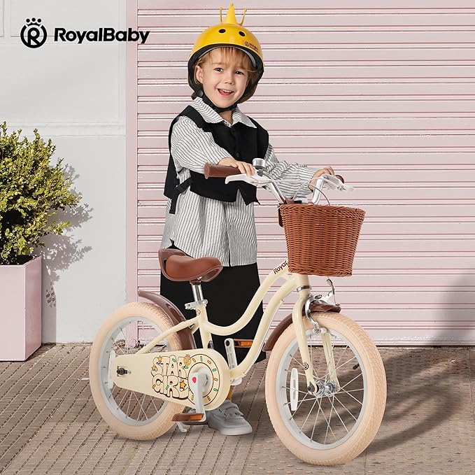 RoyalBaby Girls Bike Classic & EZ Kids Bike, Balance and Pedal Bicycle, 12 14 16 18 20 Inch Toddlers to Big Kids 3-10 Years