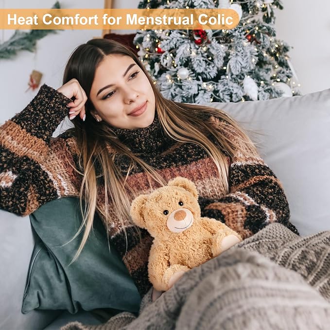 Teddy Bear Stuffed Animals, Microwavable Stuffed Animal Heating Pads for Heat Therapy, Stress Relief Toy for Anxiety, Cuddle, Companion, Bear Plush Gifts for Girls Boys Adults